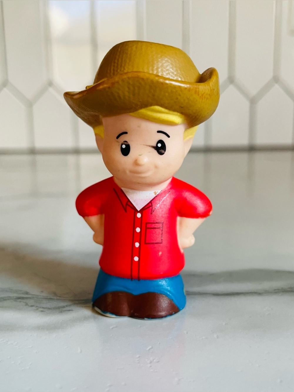 Fisher Price Little People Tow 'n Pull Tractor Figure - Farmer Eddie